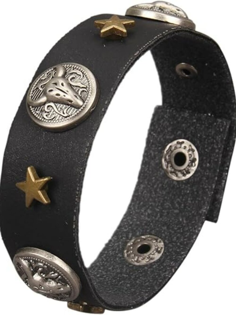 NEW Punk Leather Wristband Bracelet Handmade Wide Cuff Bangle Braided Western